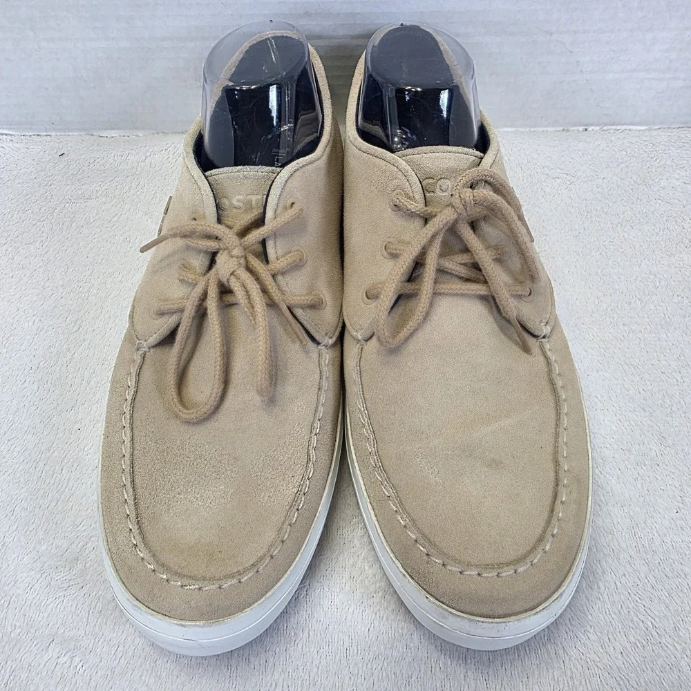 Lacoste Sevrin Suede‎ Mens Size 11 Leather Casual Boat Shoes Tan Blue
